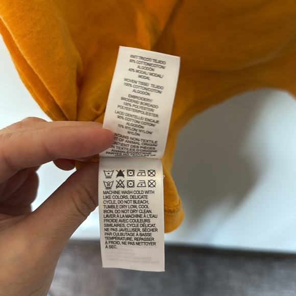 Lucky Brand Sleeveless Tank Yellow Embroidered Small Button Ruffle Flower Summer - Picture 11 of 11